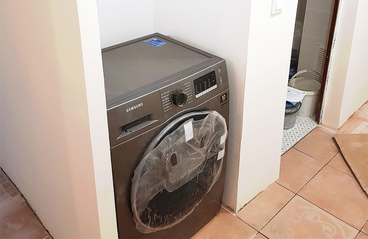 Bathroom renovation Sofia - building a niche for the washing machine